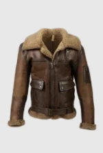 Aviator Bomber Leather Jacket-Men - Image 2