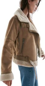 Beige Leather Coat-Women - Image 3