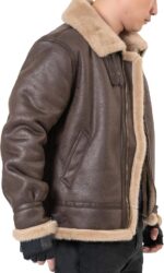 Brown Bomber Coat-Men - Image 2
